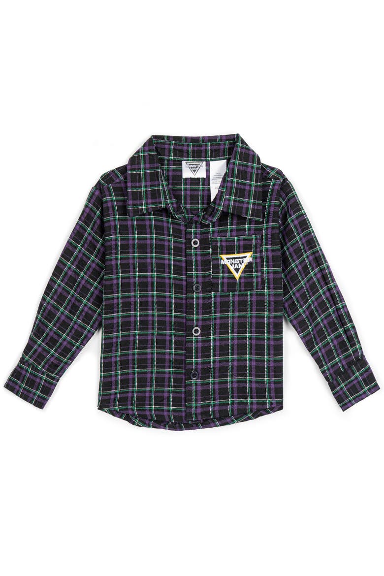Grave Digger Long Sleeve Button Down Shirt, Main, color, Blue