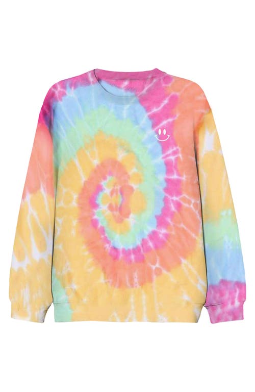 DALIX DALIX SMILE FACE TIE DYE CREWNECK SWEATSHIRT 
