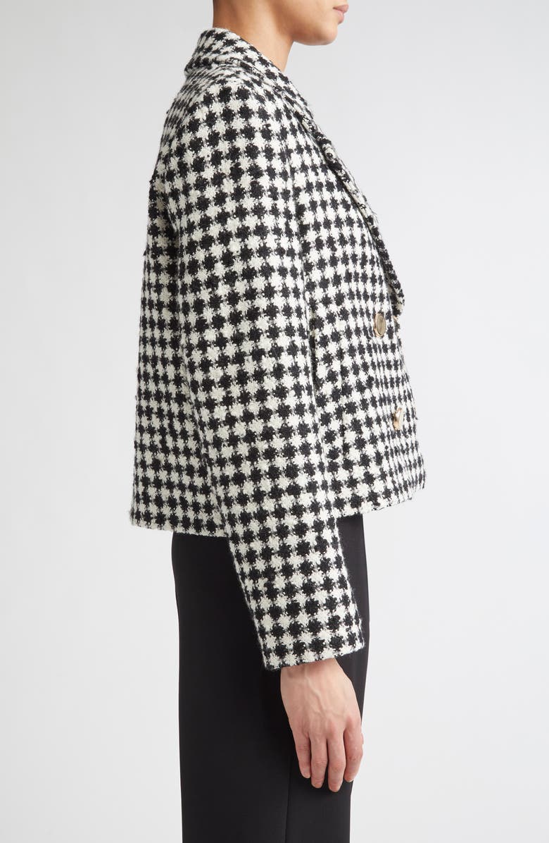 Max Mara Studio Volante Houndstooth Tweed Jacket, Alternate, color, White/ Black