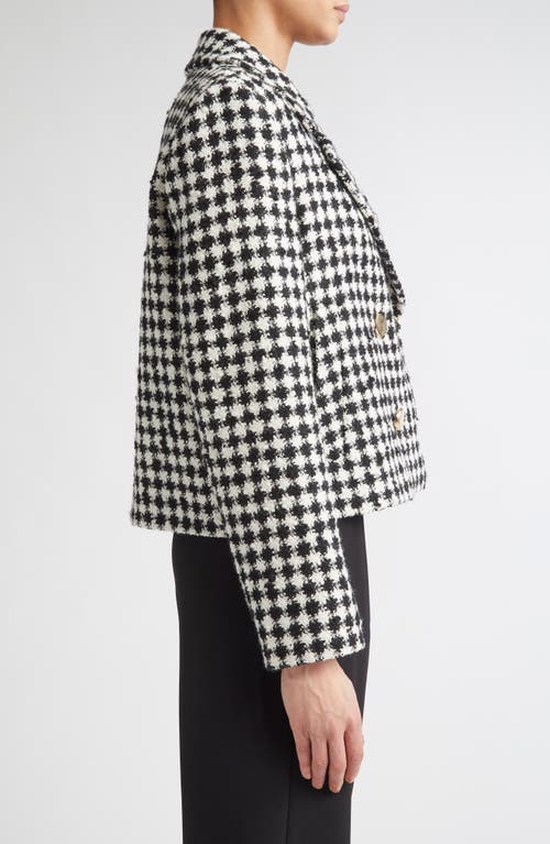 Max Mara Studio Volante Houndstooth Tweed Jacket In Black