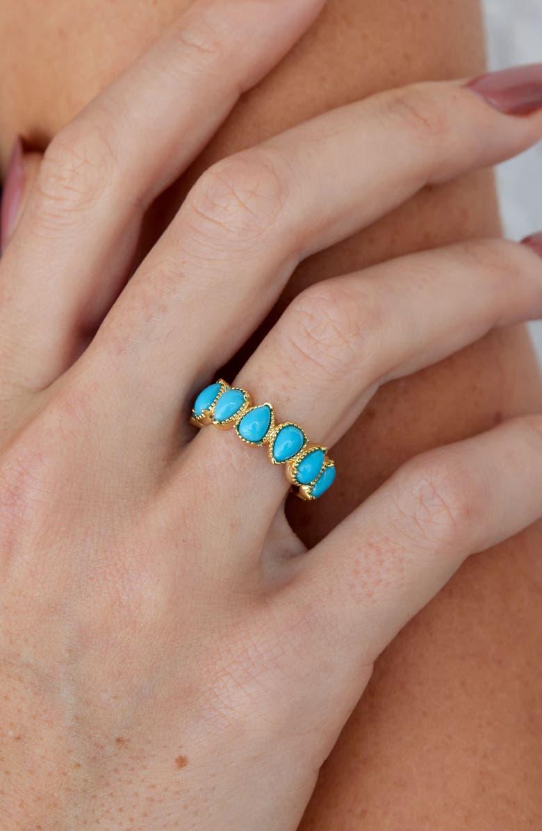 SAVVY CIE JEWELS Simulated Turquoise Eternity Ring, Alternate, color,