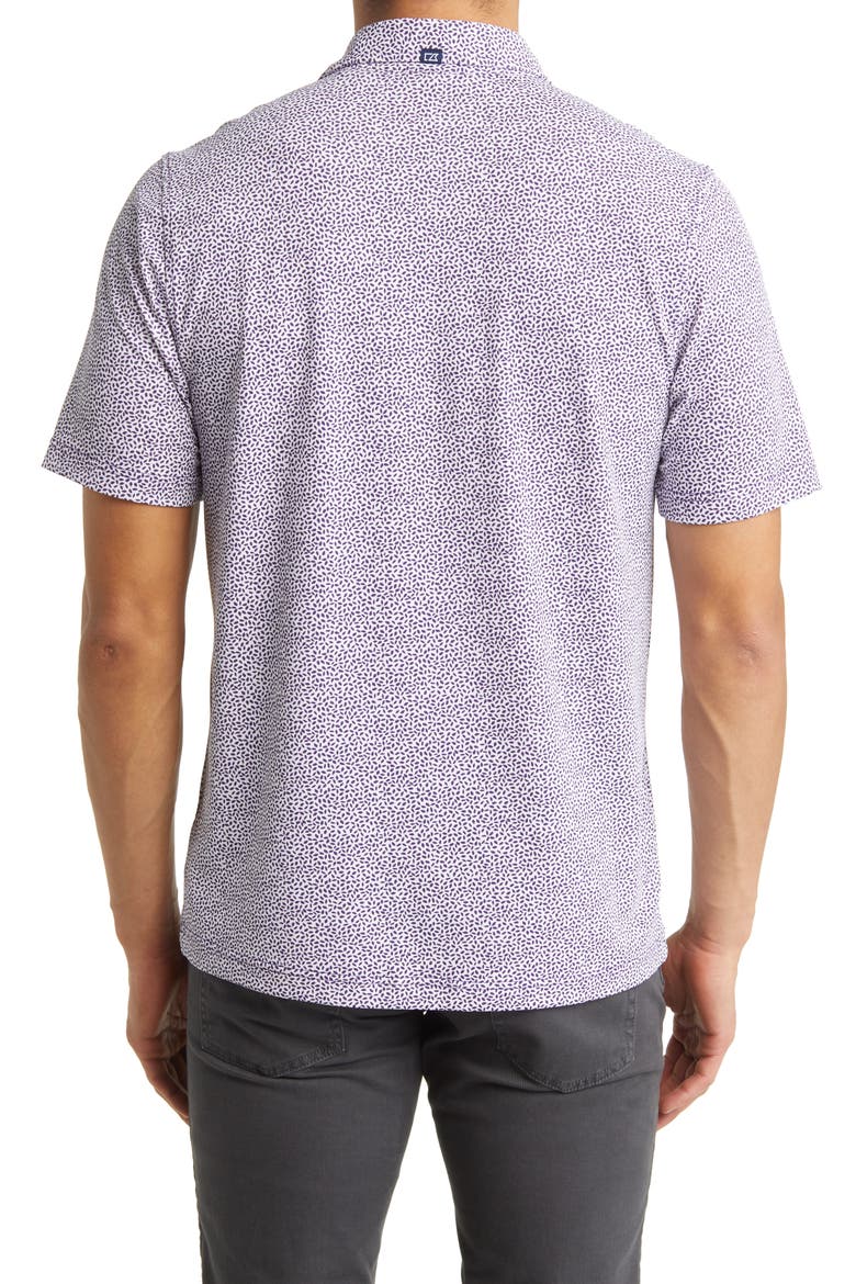 Virtue Piqué Botanical Print Polo, Alternate, color, COLLEGE PURPLE