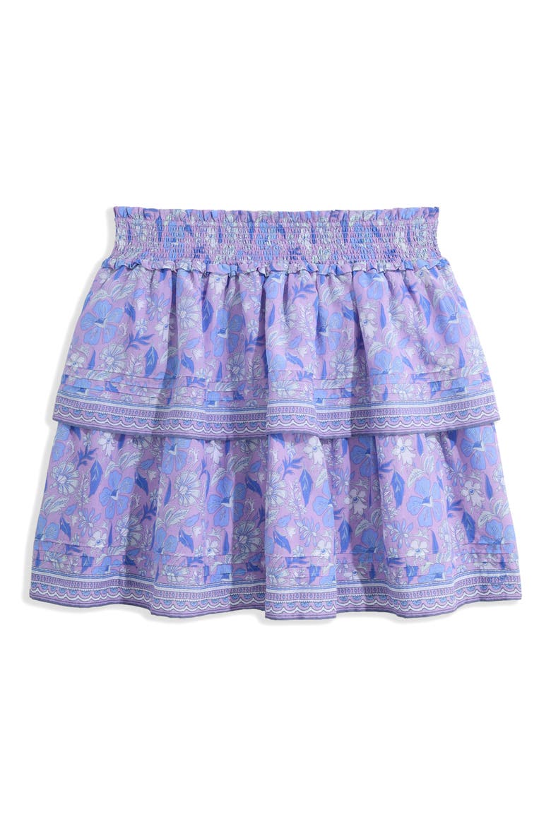Kids' Pintuck Tiered Skirt, Alternate, color, PRINT LILAC BREEZE