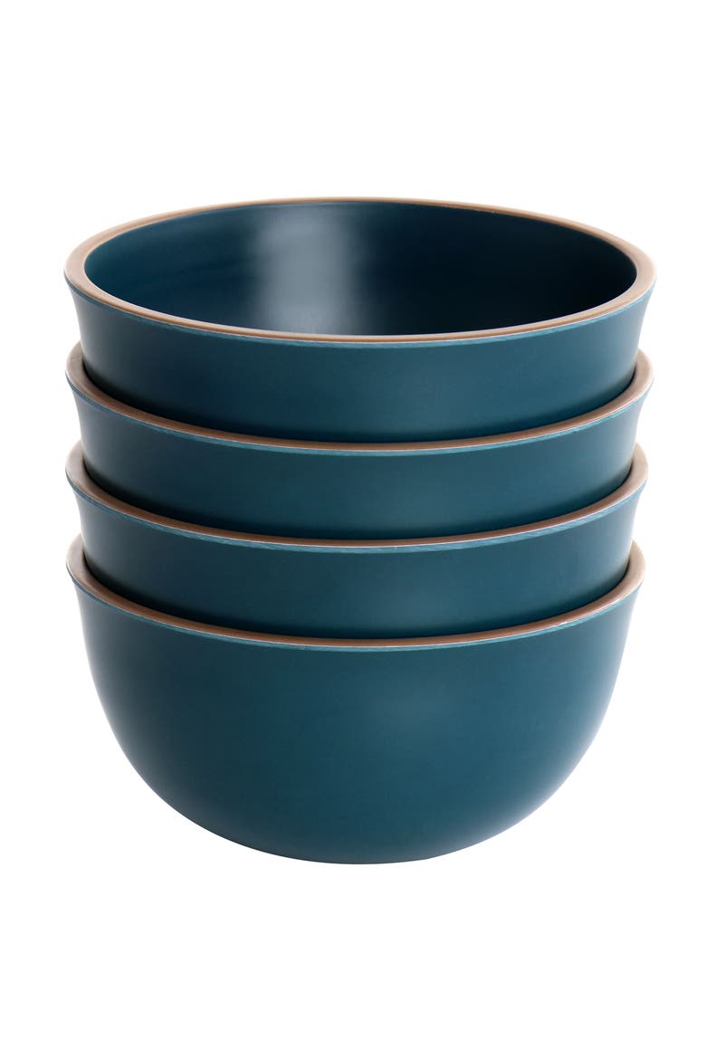 Rockabye 4 Piece Melamine Cereal Bowl Set, Alternate, color, Dark Teal
