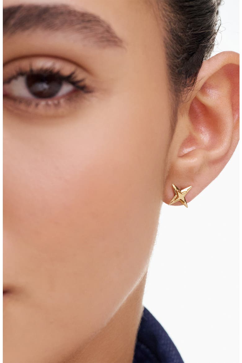 Northern Star Stud Earrings, Alternate, color, Gold Vermeil