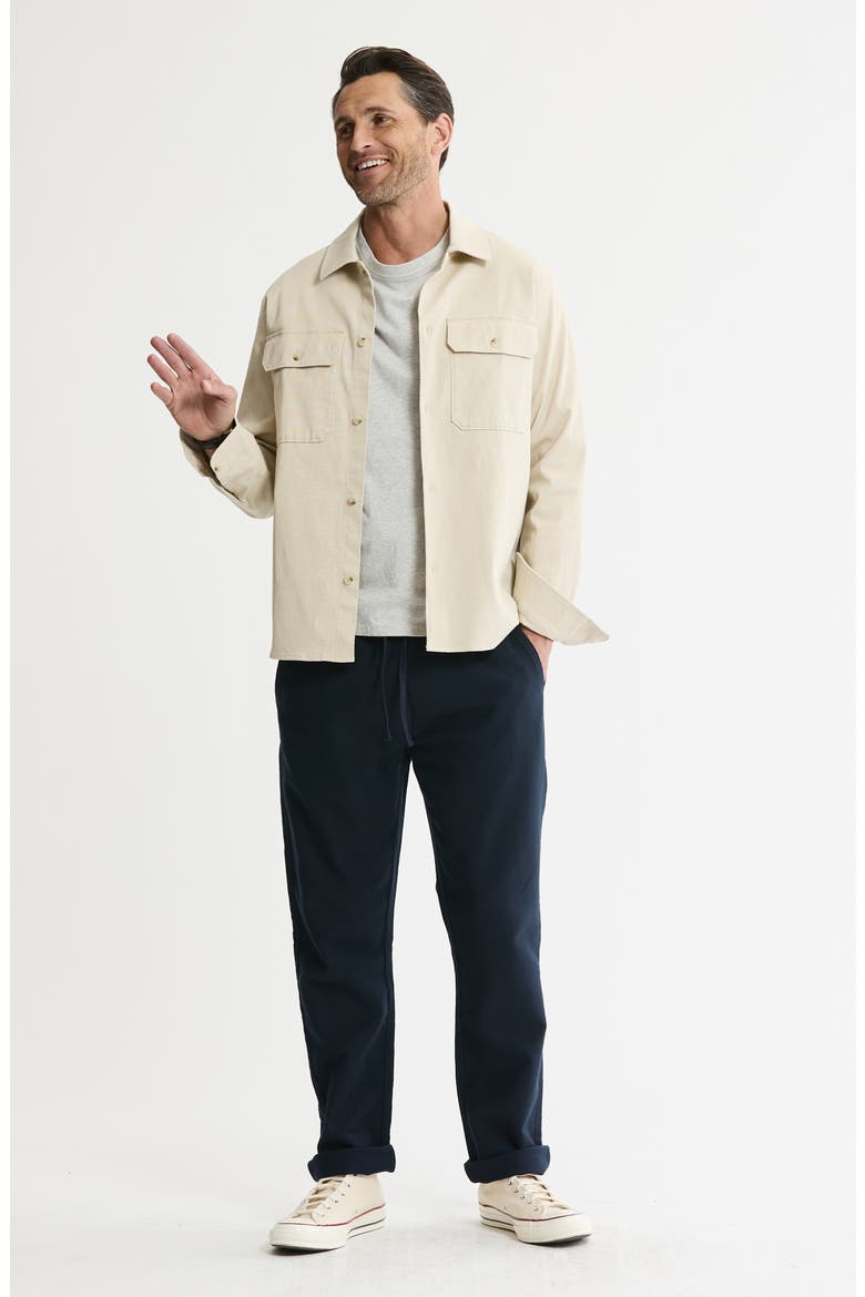 Cotton & Silk Stretch Overshirt, Alternate, color, TAN