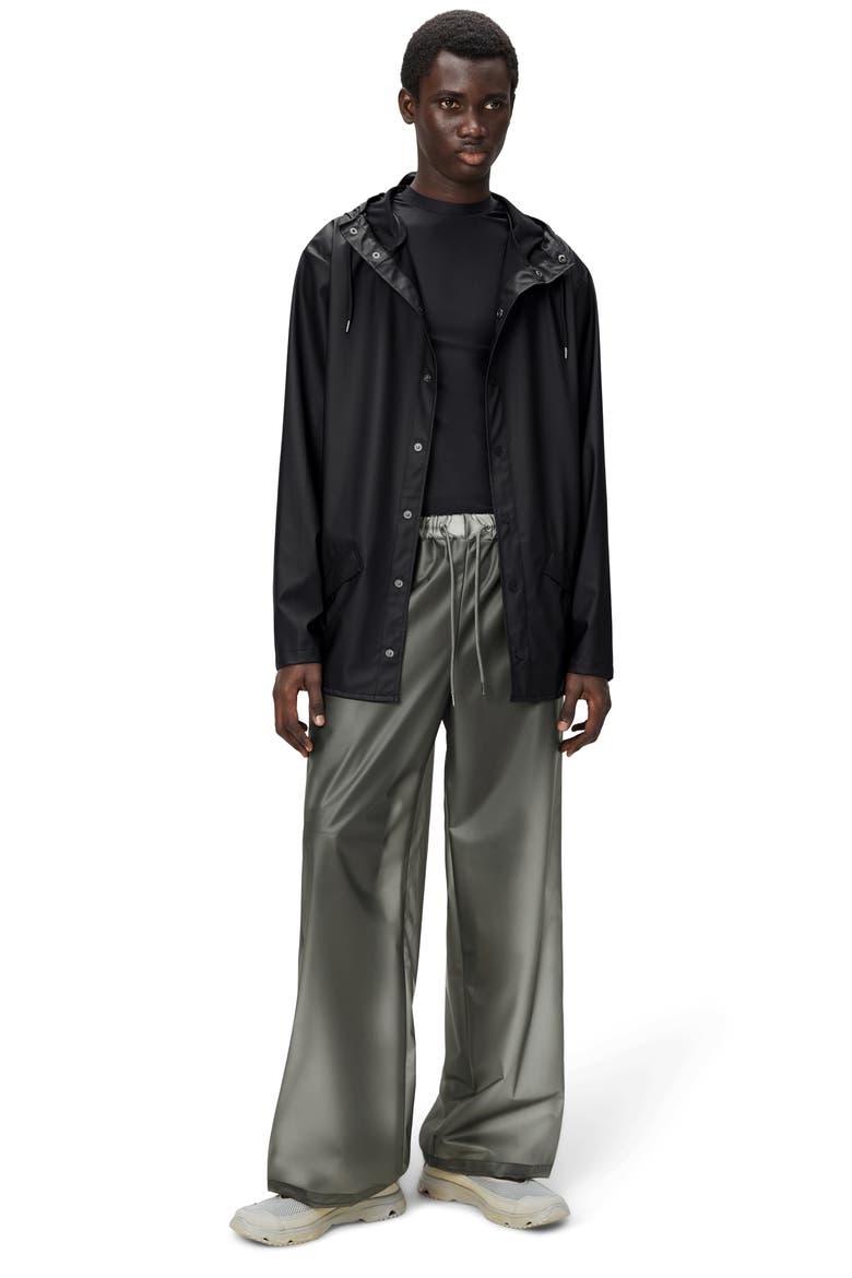 Gender Inclusive Lightweight Hooded Waterproof Rain Jacket, Alternate, color, BLACK
