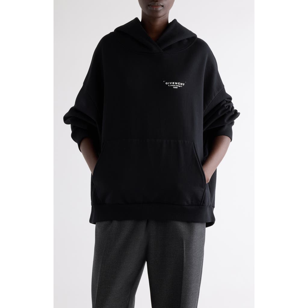 Givenchy Oversized Hooded Sweatshirt Kangaroo Pocket In Black