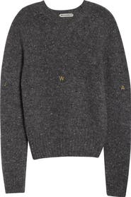 JW Anderson Monogram Embroidered Wool & Mohair Sweater