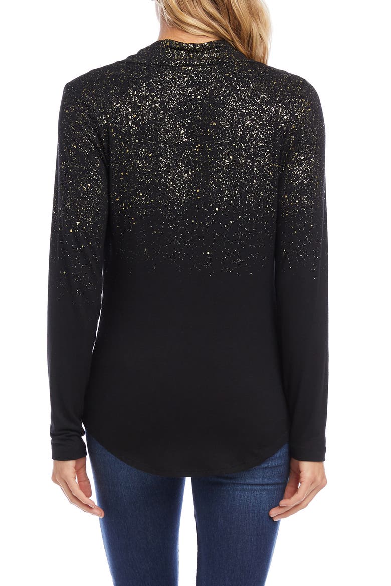 Draped Cowl Neck Top, Alternate, color, BLACK