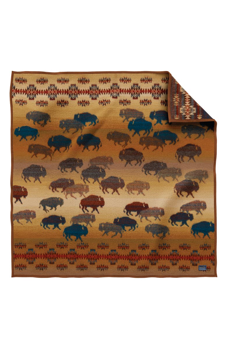 Pendleton Prairie Rush Hour Virgin Wool & Cotton Throw, Main, color, Prairie Rush Hour Gold