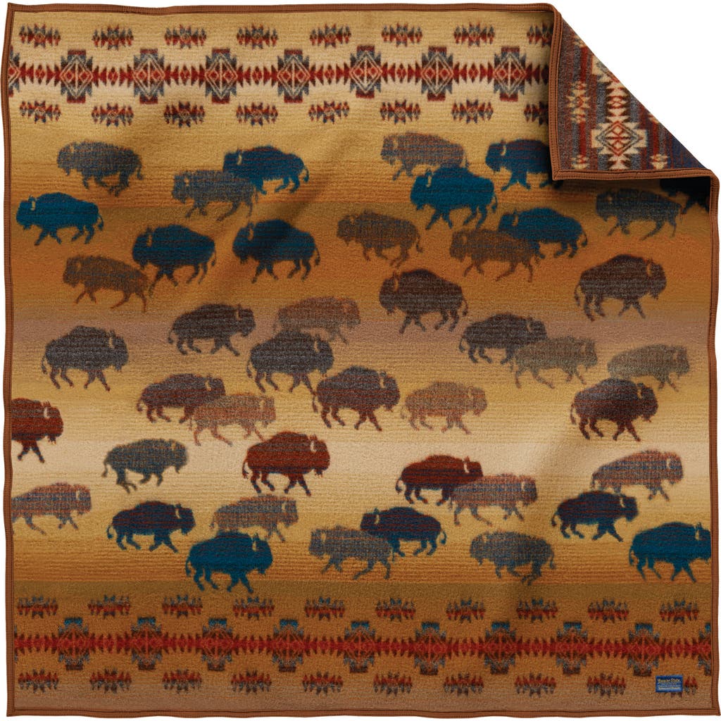 Pendleton Prairie Rush Hour Virgin Wool & Cotton Throw In Brown