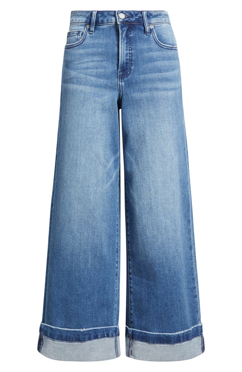 HIDDEN JEANS Cuffed High Waist Ankle Wide Leg Jeans, Alternate, color, Medium Dark