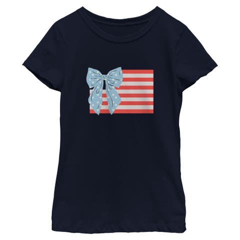 Girl's Lost Gods Bow Bars and Stars  Graphic T-Shirt
