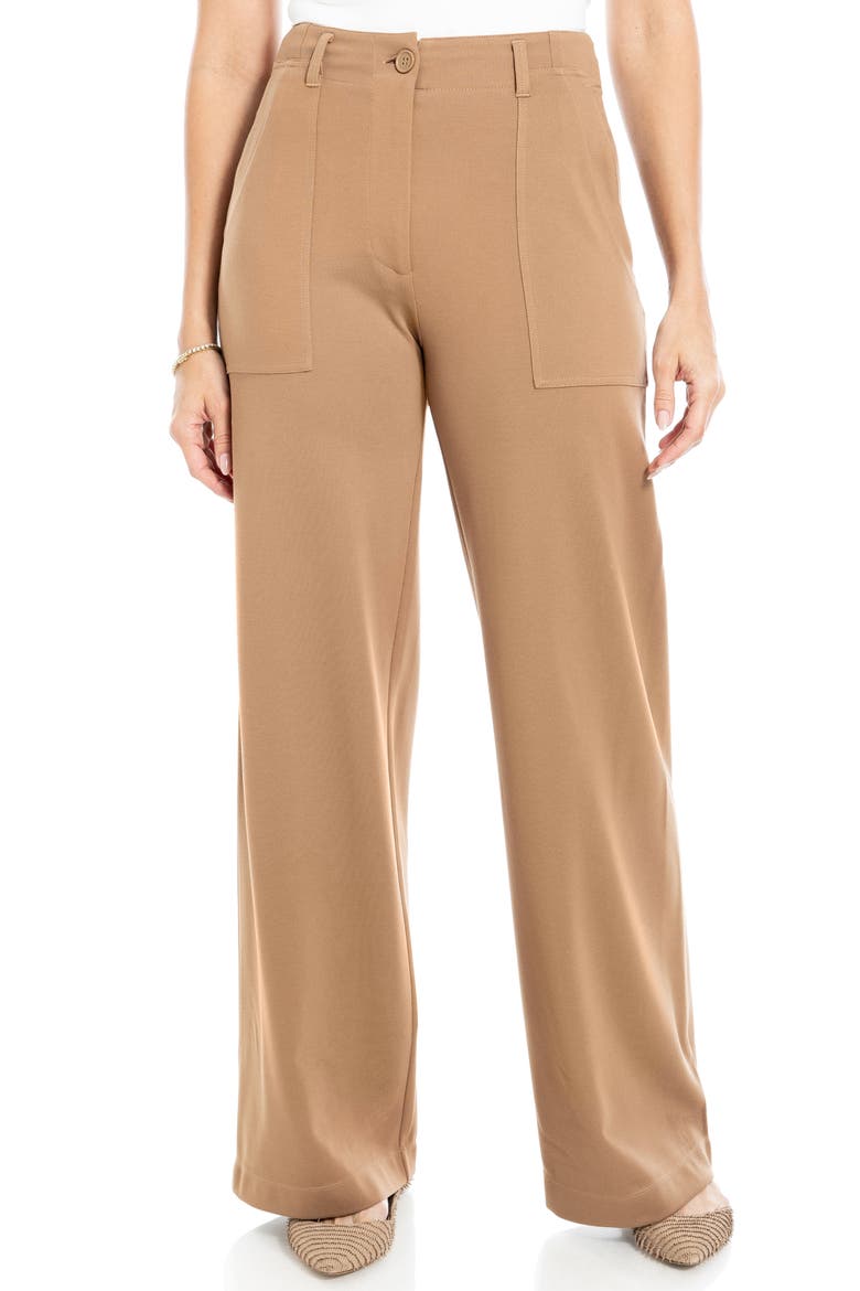 Ponte High Waist Wide Leg Pants, Main, color, VICUNA