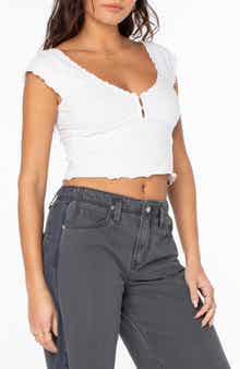 Roxy Moonglow Stretch Cotton Crop Top