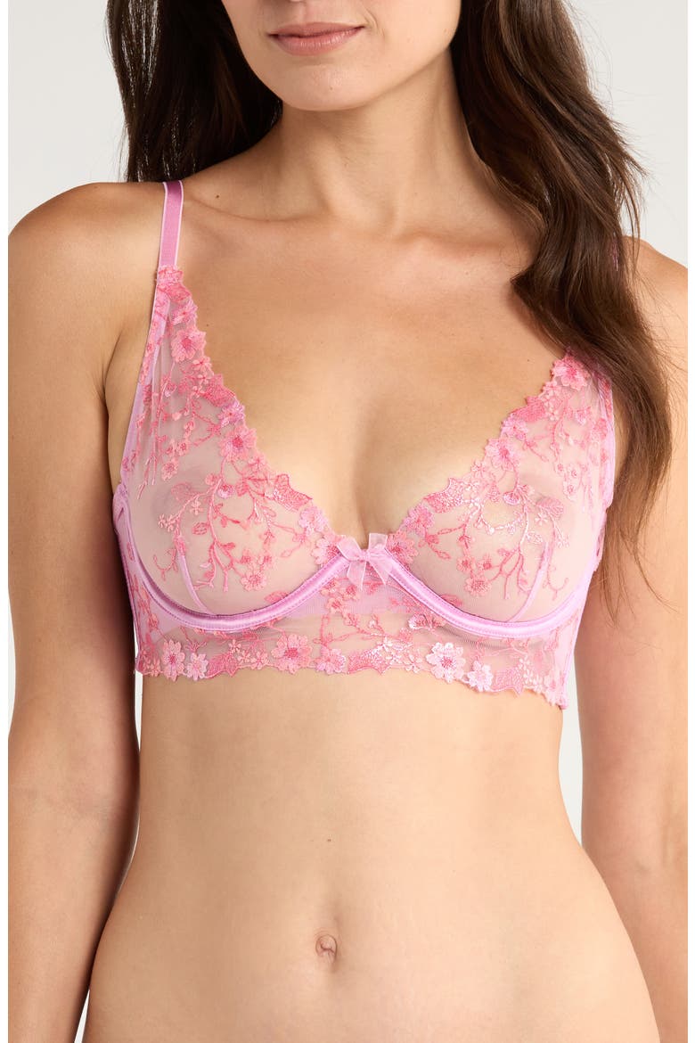 Lillia Unpadded Longline Underwire Bra, Main, color, PASTEL LAVENDER