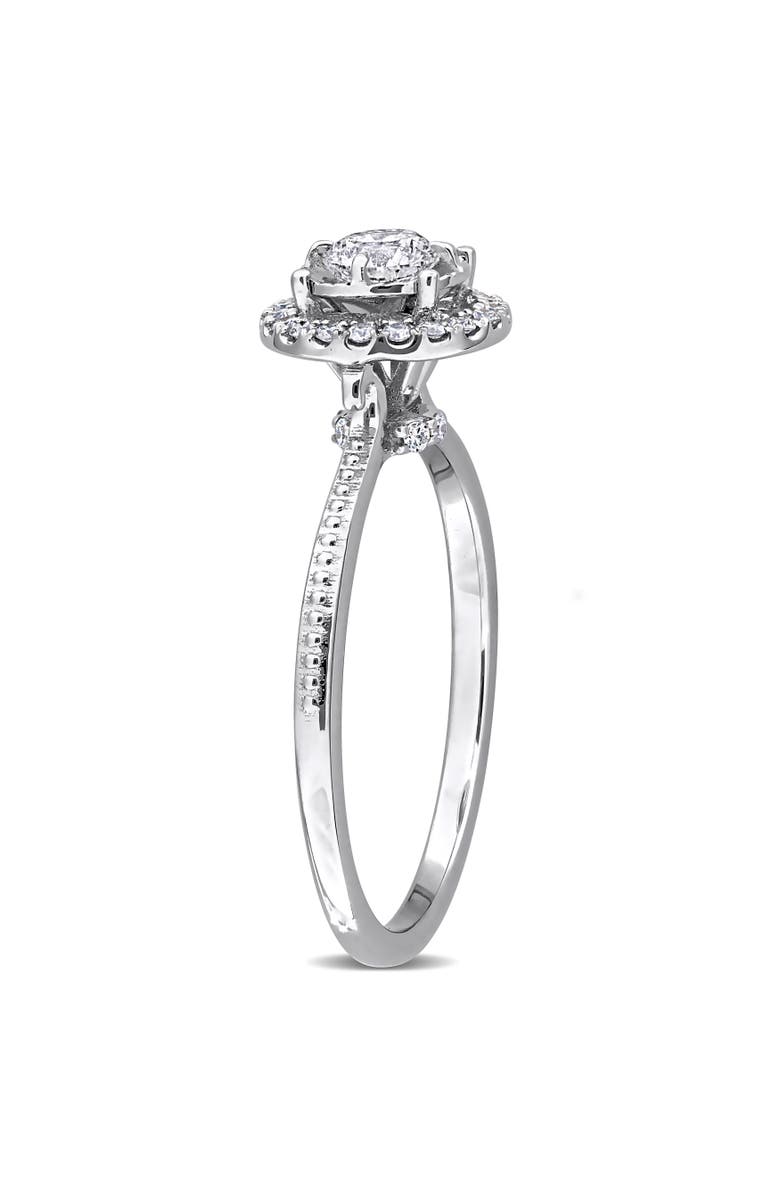 Julianna B. 3/8 ctw Lab-Grown Diamond Halo Ring 18k, Alternate, color, White Gold