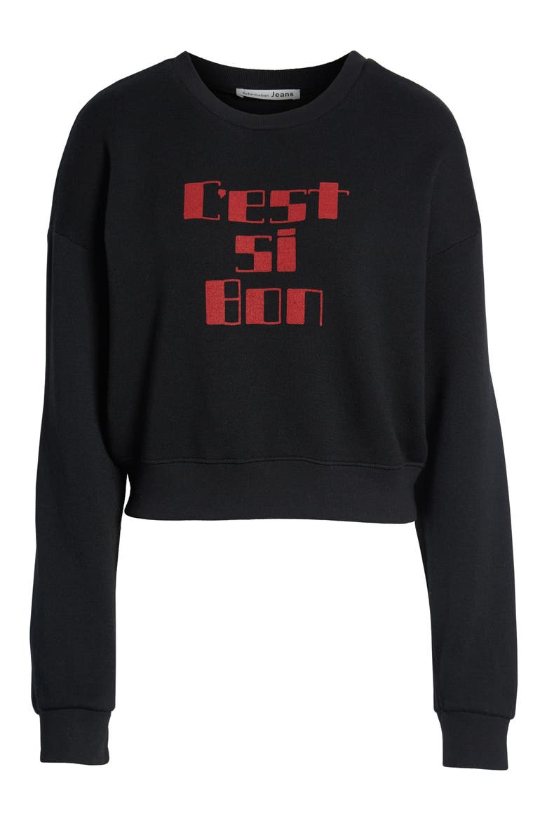 Hunter Crop Sweatshirt, Alternate, color, BLACK