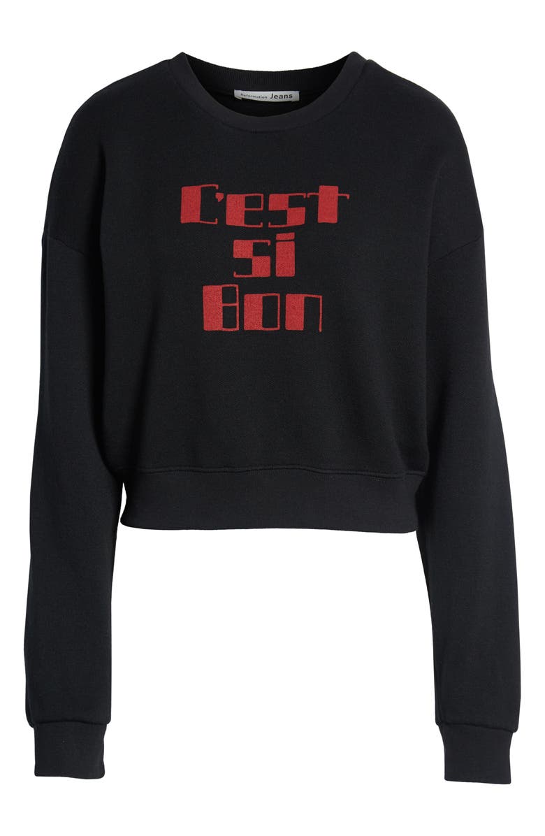 Reformation Hunter Crop Sweatshirt, Alternate, color, 
