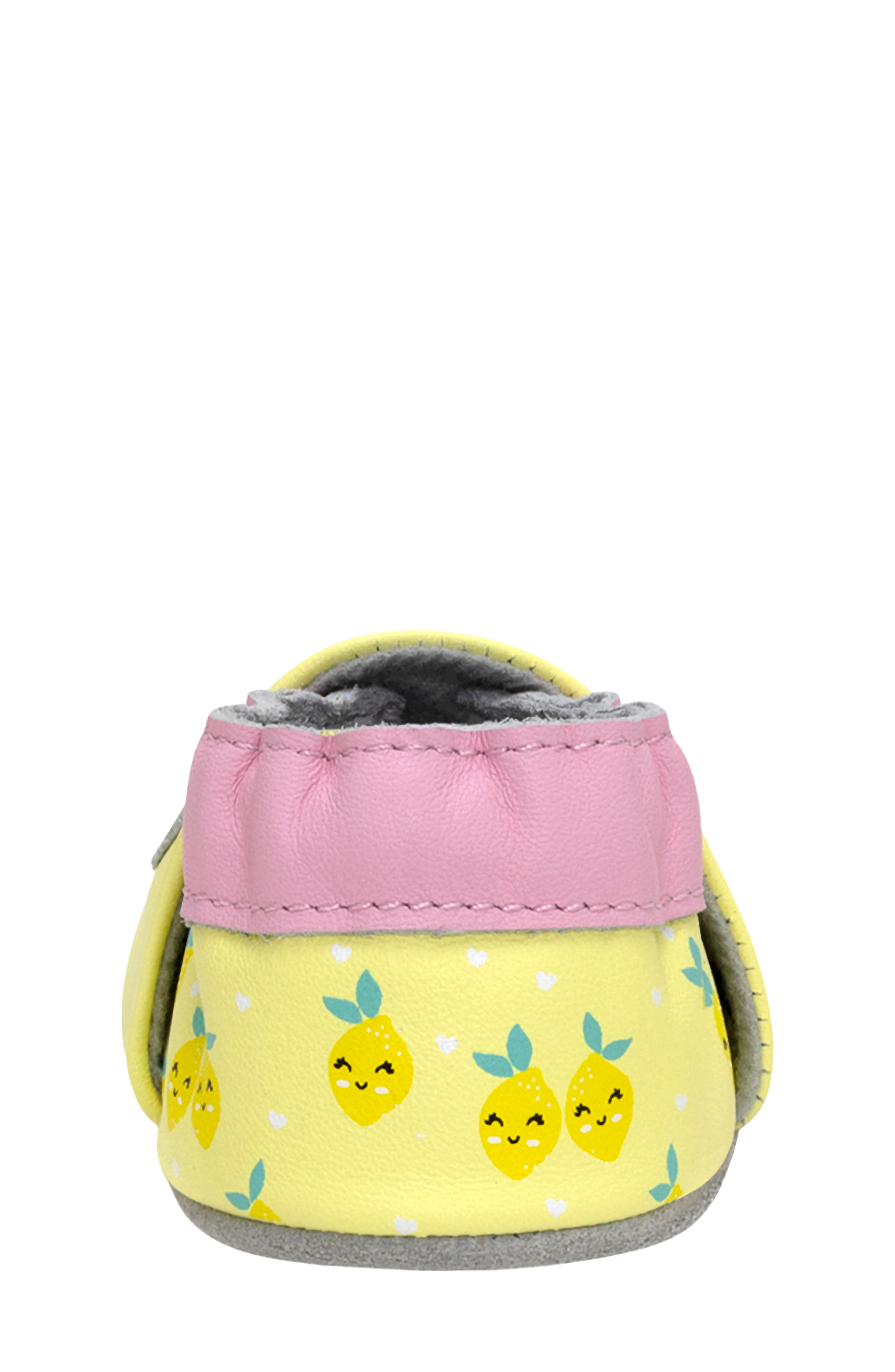 Robeez<sup>®</sup> Happy Lemon Crib Shoe, Alternate, color, 