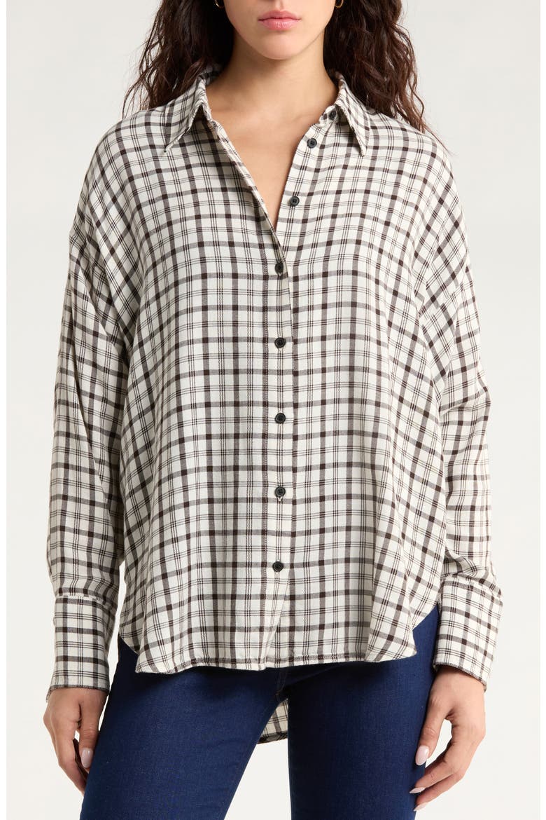 Heathered Flannel Dolman Button-Up Shirt, Alternate, color, ANTIQUE CREAM