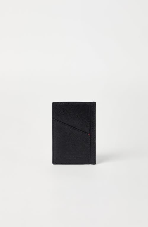 Brunello Cucinelli Capretta Card Holder In Black