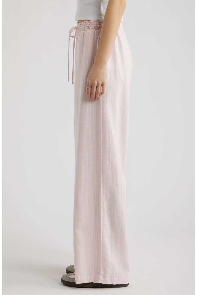 Linen Blend Beach Pants, Alternate, color, PINK- WHITE NIA STRIPE