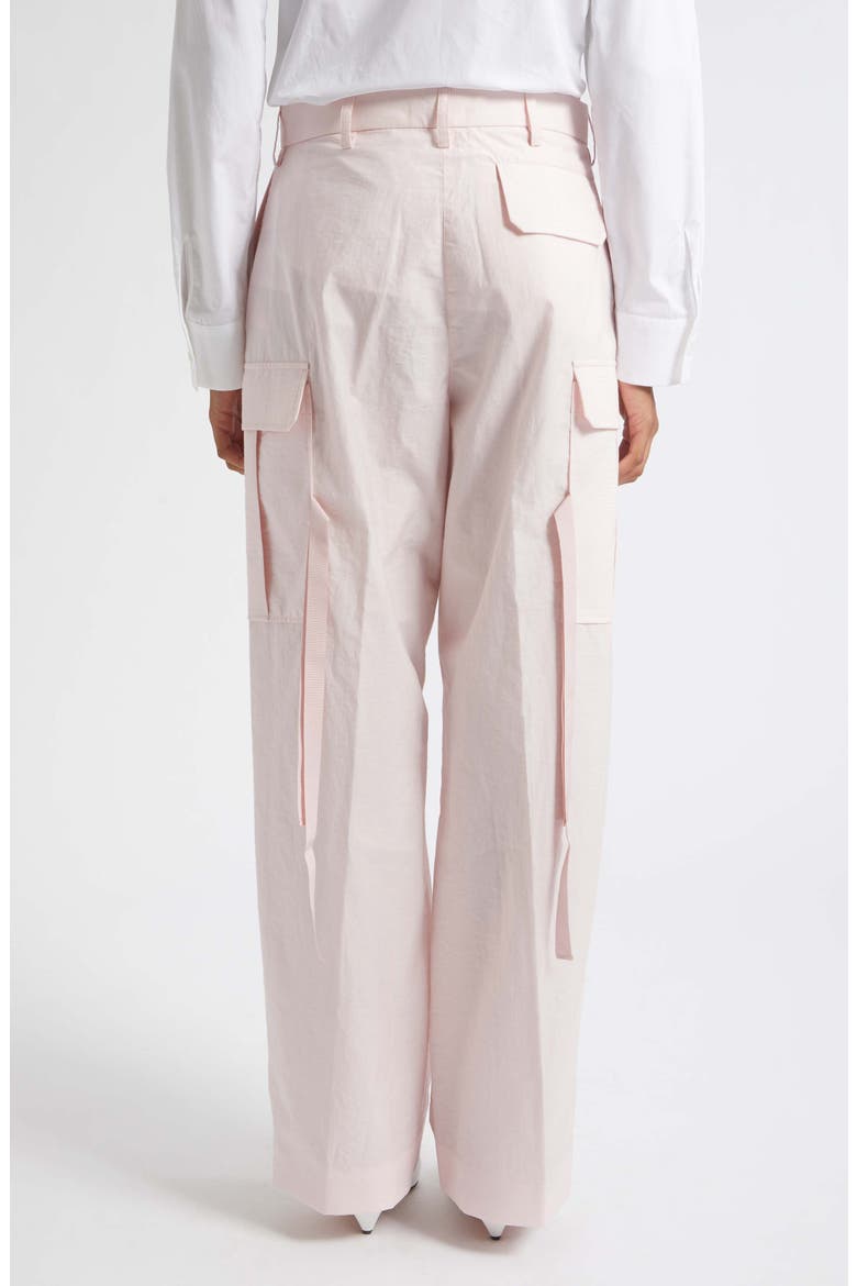 Cotton & Nylon Wide Leg Cargo Pants, Alternate, color, BABY PINK