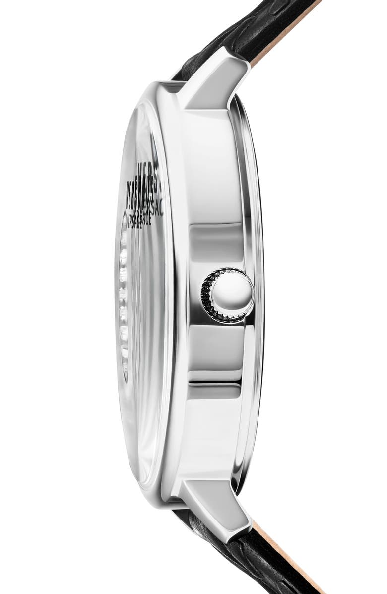 VERSUS Versace La Villette Crystal Leather Strap Watch, 36mm, Alternate, color,