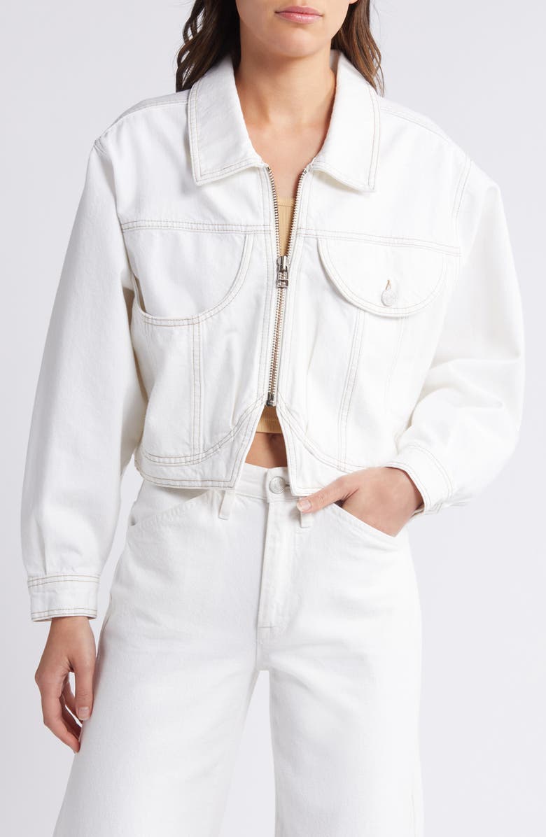 FRAME Heart Crop Denim Jacket, Alternate, color,