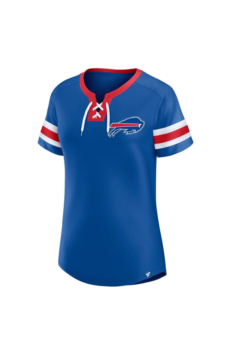 FANATICS Women's Fanatics Royal Buffalo Bills Lace-Up Bling T-Shirt, Alternate, color,