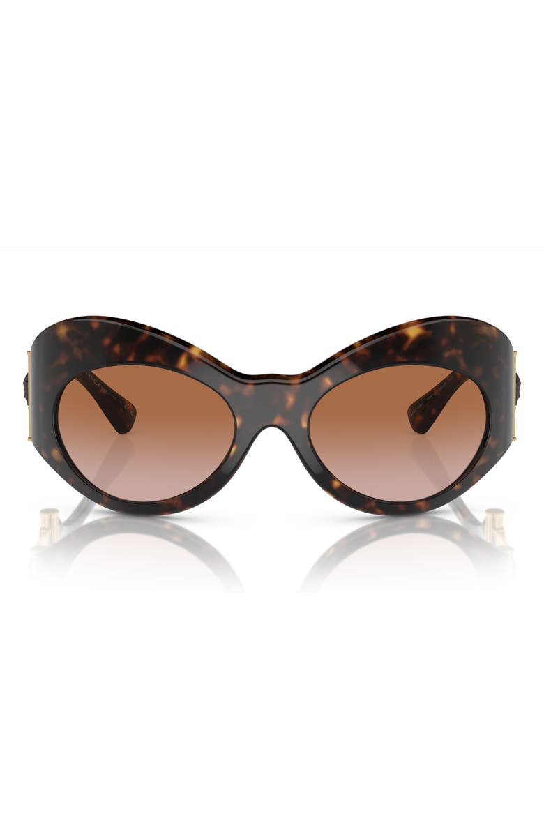 Versace 58mm Irregular Sunglasses, Main, color, Havana