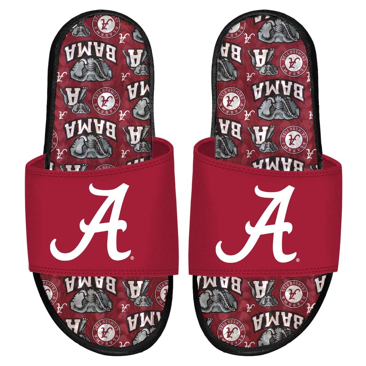 ISLIDE Alabama Crimson Tide Team Pattern Gel Slide Sandals, Alternate, color, 