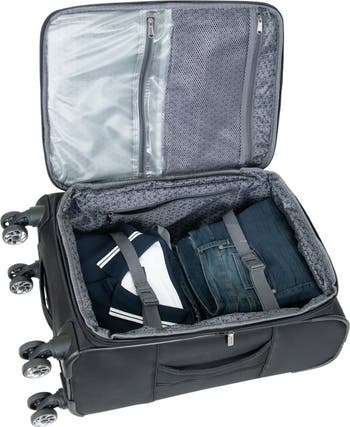 Rugged Roamer 20-Inch Dobby Softside Expandable Spinner Carry-On Luggage