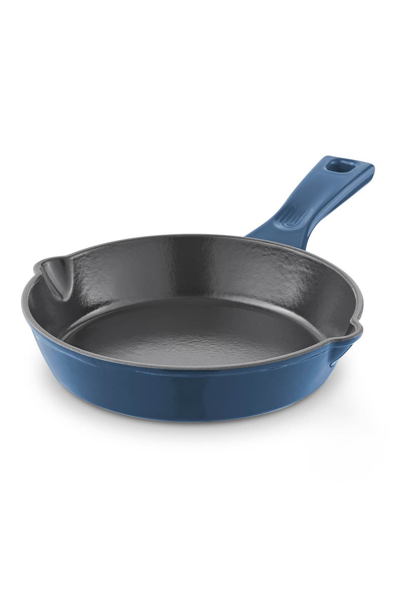 Enamel 8-Inch Cast Iron Skillet, Main, color, BLUE