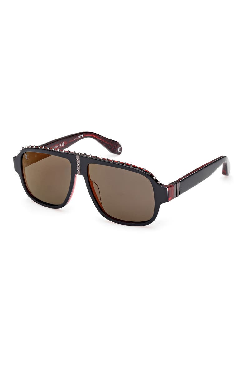 Roller 57mm Navigator Sunglasses, Alternate, color, BLACK RED / GUNMETAL / ZEISS