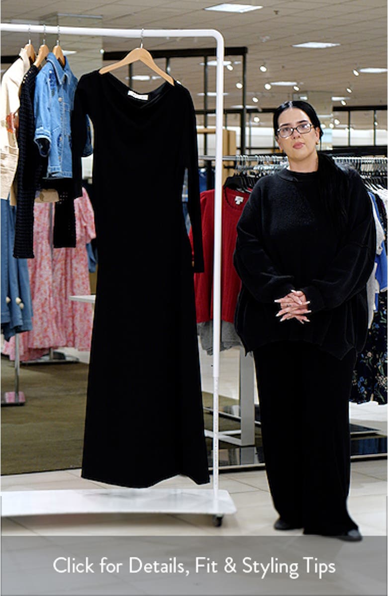 One-Shoulder Long Sleeve Twisted Jersey Maxi Dress, sales video thumbnail