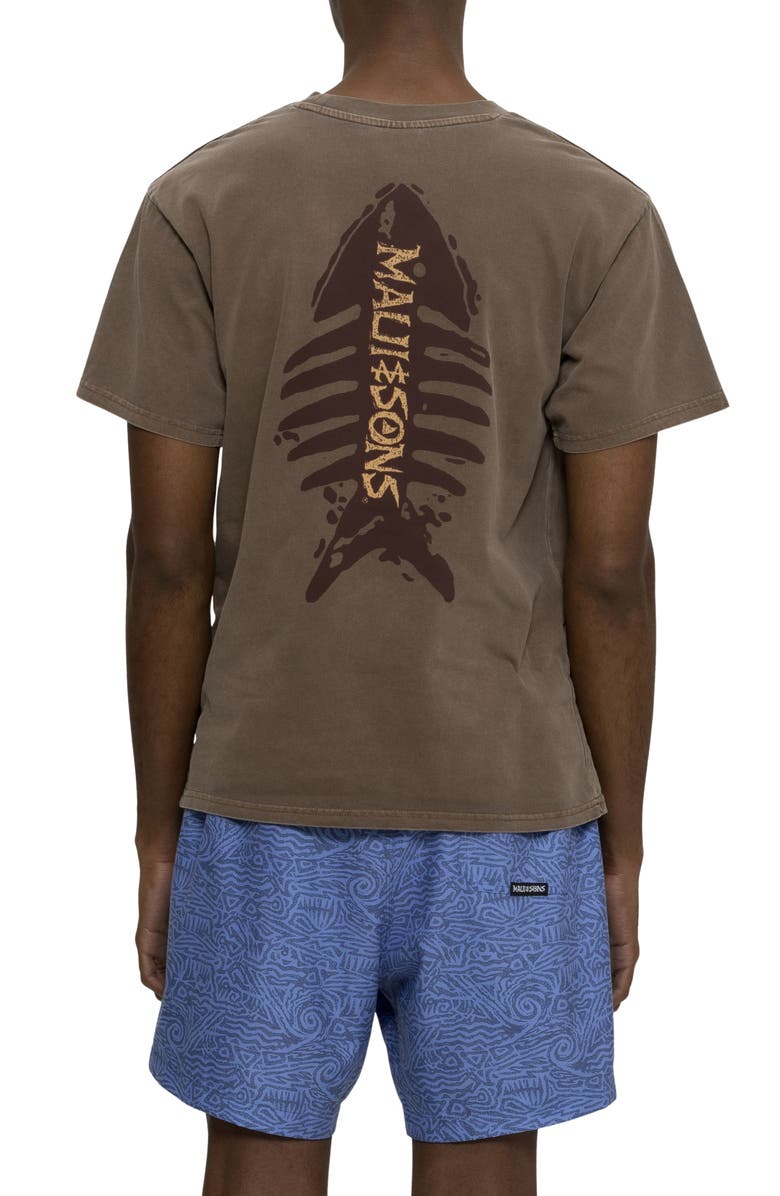 Maui & Sons Sultan Sea Pigment Dye Graphic T-Shirt, Alternate, color, Brown