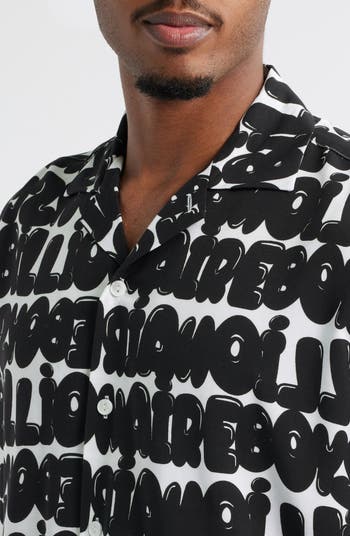 BB Billi Allover Logo Print Camp Shirt
