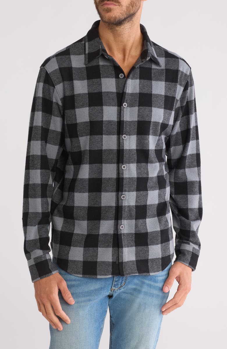 PTO Big Horn Buffalo Plaid Flannel Button-Up Shirt, Main, color,