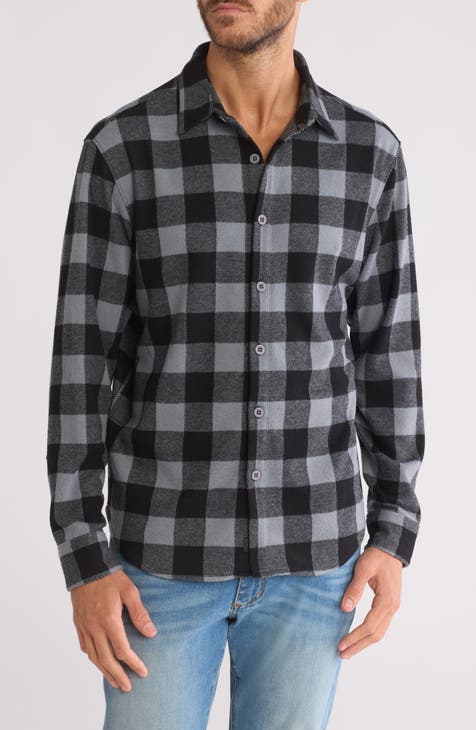 Big Horn Buffalo Plaid Flannel Button-Up Shirt