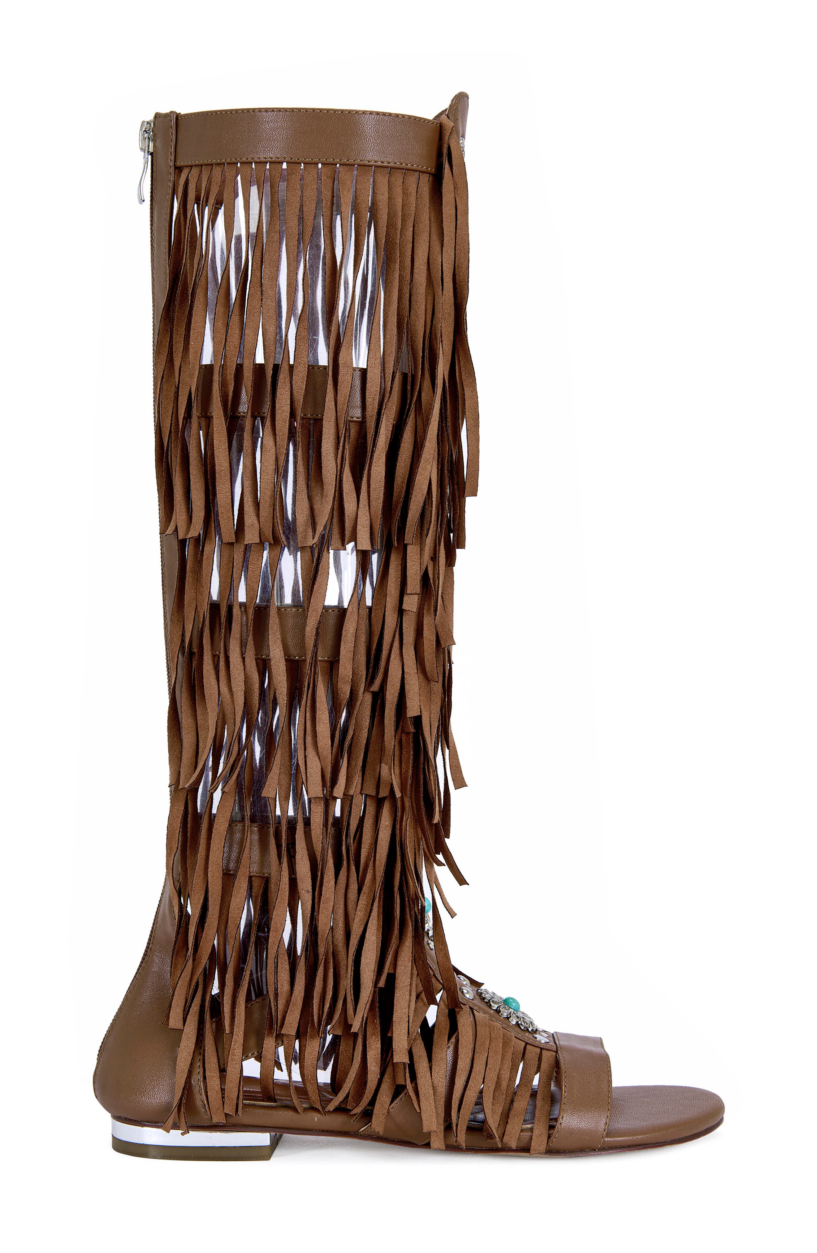 Dustine Gladiator Sandal, Alternate, color, BROWN