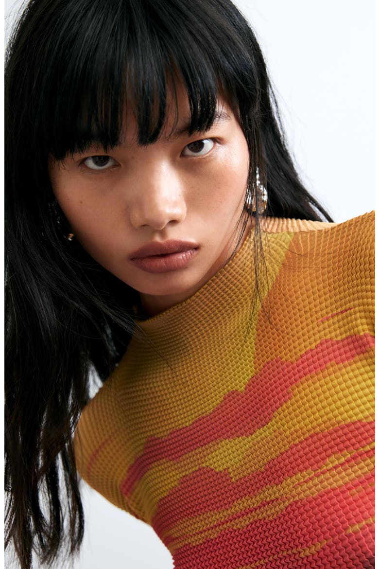 Sunset Grid Texture T-Shirt, Alternate, color, MULTI