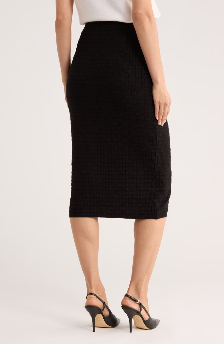 Ellen Tracy Textured Sweater Skirt, Alternate, color, Black
