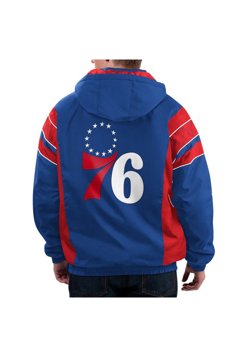 Men's Starter  Royal Philadelphia 76ers Home Team Hoodie Half-Zip Jacket, Alternate, color, Royal
