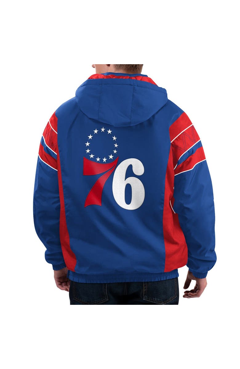 STARTER Men's Starter  Royal Philadelphia 76ers Home Team Hoodie Half-Zip Jacket, Alternate, color, Royal