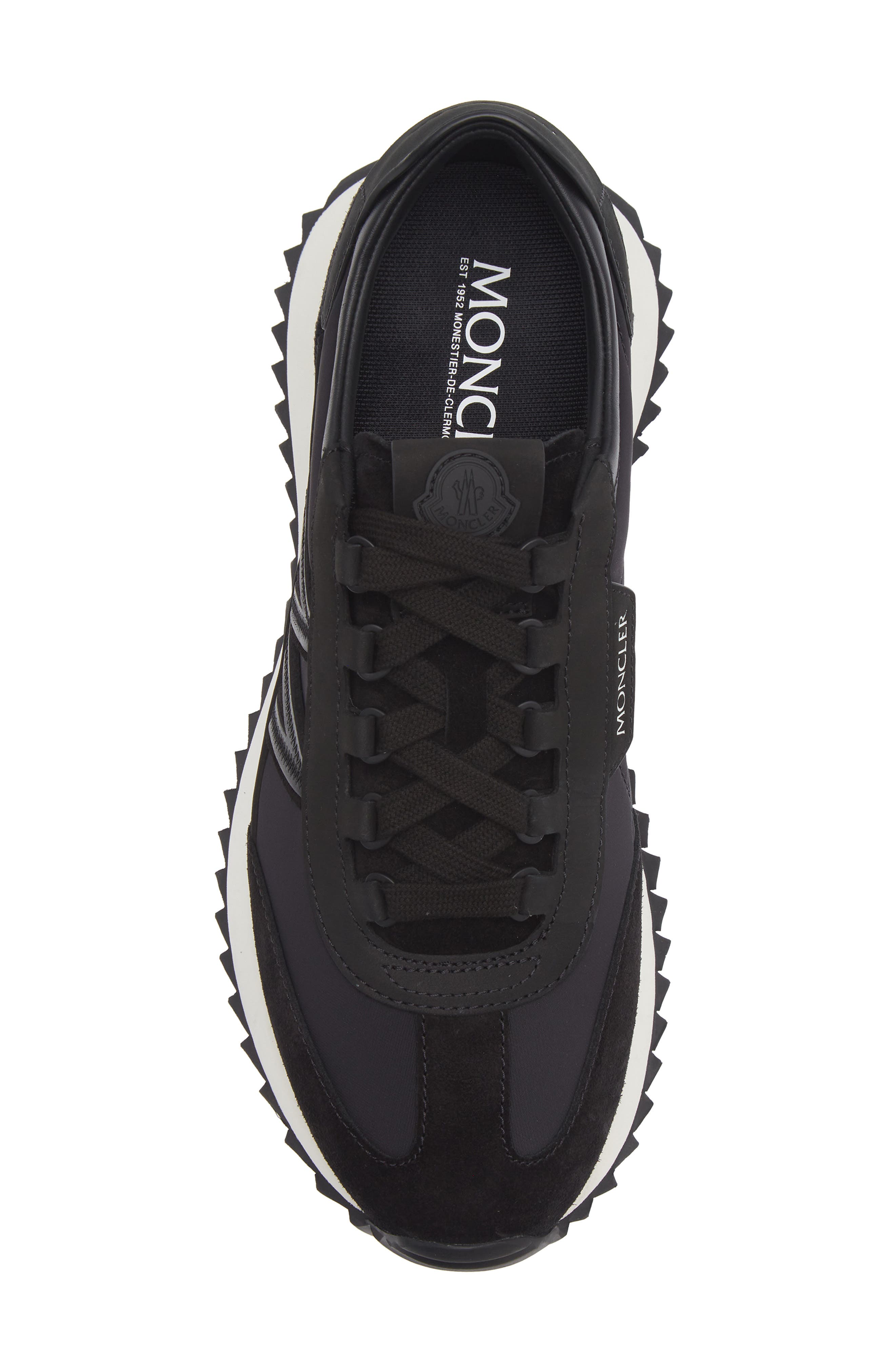 Moncler Pacey2 Suede & Nubuck Sneaker, Alternate, color, Black