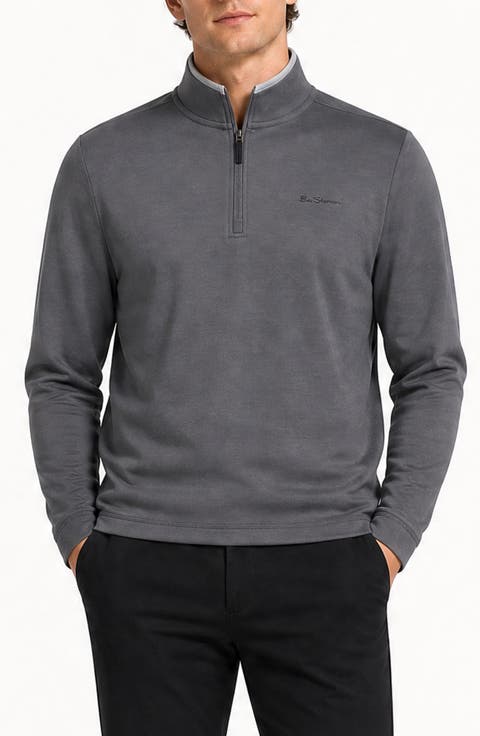 Textured Knit Quarter Zip Pullover