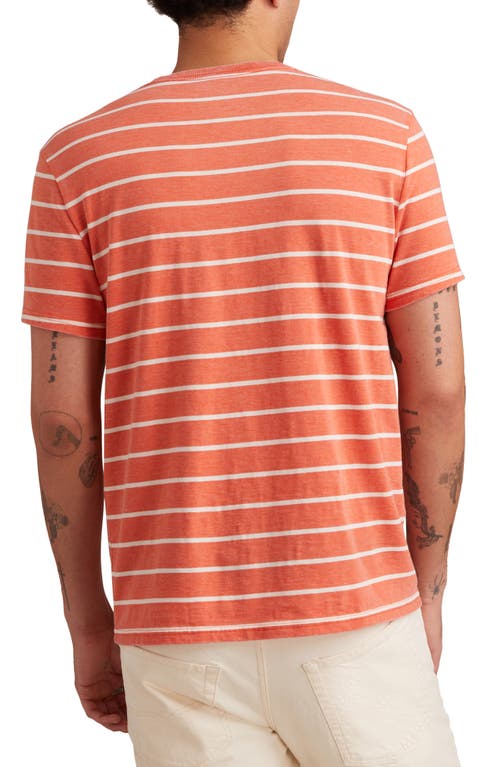 Lucky Brand Stripe Crewneck T-shirt In Orange
